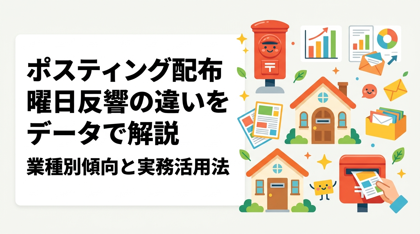 ポスティングの配布曜日と反響の違いを飲食・不動産・学習塾のデータ視点で解説。在宅率や共働き世帯の統計も踏まえ、曜日選びの実務ポイントとGPS配布報告の活用法まで詳しく紹介します。